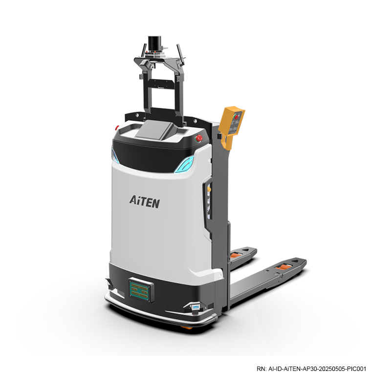 AiTEN AP30 autonomous mobile robot pallet stacker with 3000kg capacity and vision-based navigation