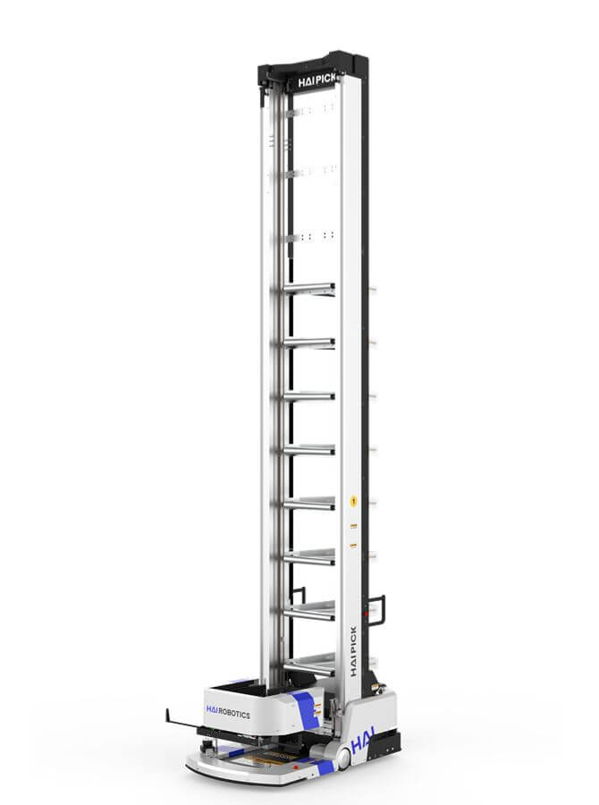 Side-grip case-handling robot operating in a 3PL facility