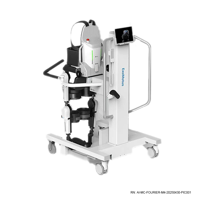 ExoMotus M4 robotic lower limb exoskeleton in gait training mode with balance module