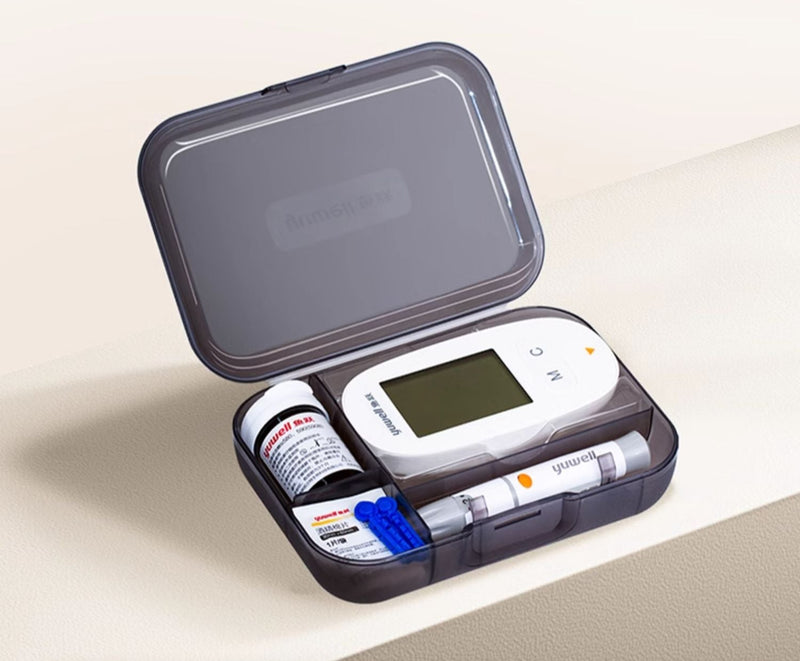 User testing blood sugar with Yuwell 580 monitor​