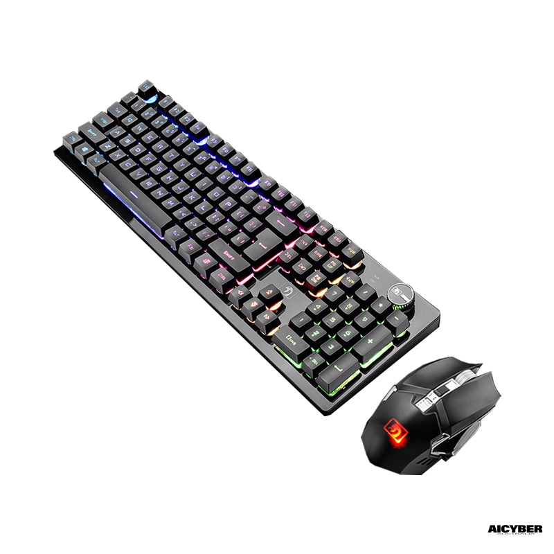 ZIYOU LANG K620D RGB Wireless Mechanical Gaming Keyboard and Mouse (Black)-aicyberinfo.com.au