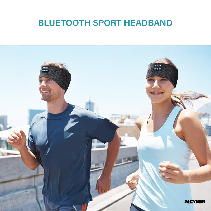 Wireless Bluetooth Music Sports Headband & Sleep Headphones (Grey)-aicyberinfo.com.au