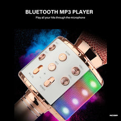 Wireless Bluetooth Karaoke Microphone (Rose Gold)-AICYBERINFO.COM.AU