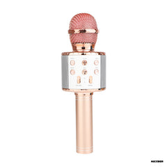 Wireless Bluetooth Karaoke Microphone (Rose Gold)-AICYBERINFO.COM.AU