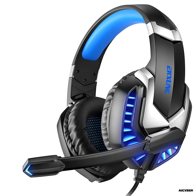 Wired Bluetooth Gaming Headset (Black & Blue)-aicyberinfo.com.au