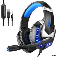 Wired Bluetooth Gaming Headset (Black & Blue)-aicyberinfo.com.au