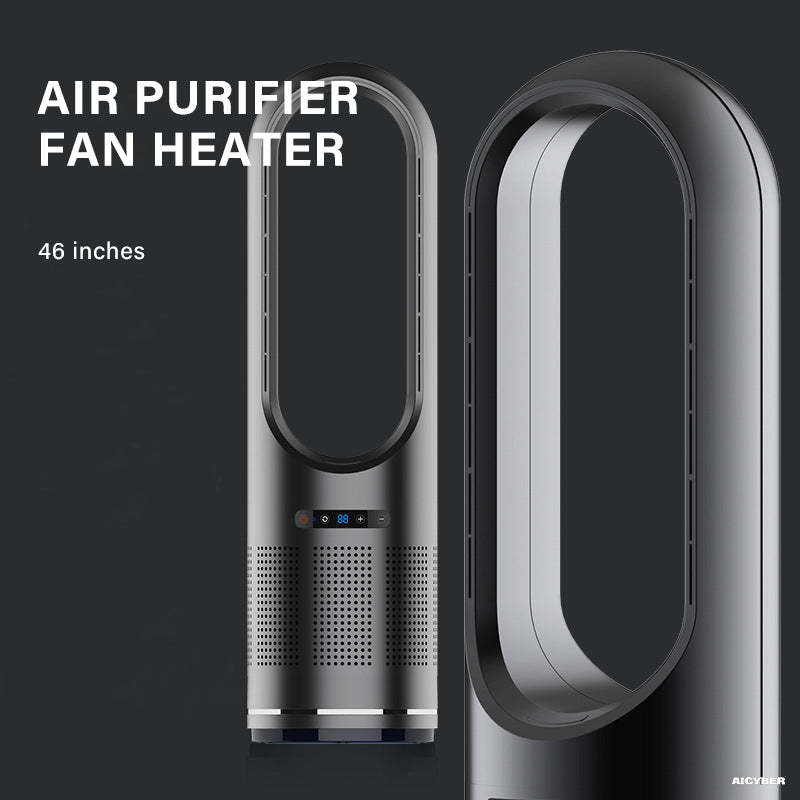 46 Inch Cooling and Heating Dual-Purpose Bladeless Electric Fan (Grey)-aicyberinfo.com.au