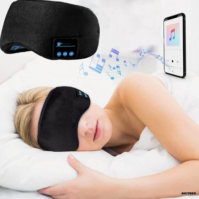Wireless Bluetooth Eye Mask (Black)-aicyberinfo.com.au